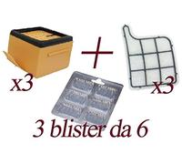 Profumini Classici + Filtro Griglia + Filtro Microfiltrante Igienico Hepa per Vorwer Folletto vk135 - vk136 (18 Profumini + 3 Filtri Griglia + 3 Filtri Hepa)