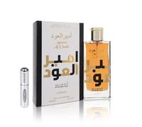Profumo Ameer Al Oudh Intense Original 100 ml, profumo arabo unisex a lunga durata, Eau da Parfum importato da Dubai, con atomizzatore ricaricabile da 5 ml (intense)