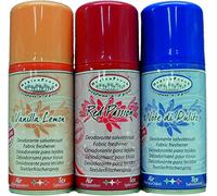 Profumo Deodorante Tessuti Abiti Tende DIVANI Speciale LAVANDERIE Tris igiensoft Idee Regalo 150 ml (Vanilla Lemon, Red Passion, Note di Pulito)