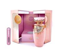 Profumo di faggio da 100 ml, profumo arabo da donna di lunga durata, Eau de Parfum, con atomizzatore ricaricabile 5 ml, fragranza floreale e dolce con note di champagne, Gardenia e Pralina (Haya)