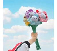 profumo di fiori di peluche Sanrio con Hello KT, Kuromi, My Melody, Cinnamon Roll e Pochacco - Graziosi peluche floreali adatti come decorazioni per la scuola e come regali. Adorabili fermatende a for