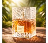 Profumo - Eau de Parfum unisex Khamrah 100ML della marca Lattafa- Note di testa: Bergamotto, Noce moscata, Cannella- Note di cuore: Datteri, Mahonial, Pralina, Tuberosa- Note di fondo: Mirra, fava ton