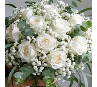 profumo floreale artificiale primaverile, Rose + Gipsofila miste, Adatto per decorazione matrimonio, San Valentino, Festa della Mamma, fiori da tavolo, profumo da sposa, Giorno dei Morti, stagione di 