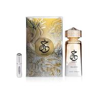 Profumo Khair Felicity Eau de Parfum 100 ml, profumo unisex a lunga durata, con atomizzatore ricaricabile 5 ml, fragranza orientale floreale con note dolci, ambra e legno (Felicity)