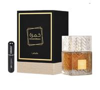 Profumo Khamrah originale 100 ml, Eau da Perfum Unisex importato da Dubai con aromi piacevoli di lunga durata, include atomizzatore ricaricabile 5 ml, fragranza duratura (Khamrah)