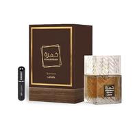 Profumo Khamrah Qahwa originale 100 ml, Eau da Perfum Unisex importato da Dubai con aromi piacevoli di lunga durata, include atomizzatore ricaricabile 5 ml, fragranza duratura (Qahwa)