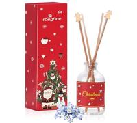 Profumo natalizio per ambienti, 50 ml, olio essenziale di Natale-campanella | Diffusore per aromaterapia, diffusore essenziale naturale, con 4 bastoncini di profumo per bagno, decorazione per scaffali