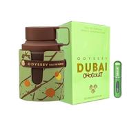 Profumo Odyssey Dubai Chocolat Eau de Parfum 100 ml, Profumo Arabo Unisex a Lunga Durata, Include Atomizzatore, Fragranza Gourmand con Note di Caffè, Pistacchio, Cioccolato e Vaniglia (Dubai Chocolat)