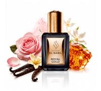 Profumo Royal Gold - Elixir 5 ml - Roll-on - Estratto di Olio Concentrato - Fragranza Mista - Rosa Vaniglia, Gelsomino & Ambra Miele - Senza Alcool