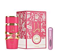 Profumo Yara Candy originale 100 ml, profumo arabo per donna a lunga durata, EDP importato da Dubai, con atomizzatore 5 ml, fragranza dolce con note di frutta e vaniglia (Yara Candy)