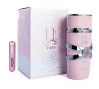 Profumo Yara originale 100 ml, profumo arabo per donna di lunga durata, Eau da Parfum importato da Dubai, include atomizzatore ricaricabile 5 ml, fragranza floreale e dolce (Yara)