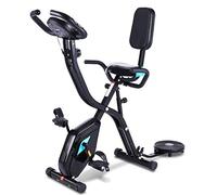 Profun Cyclette pieghevole da fitness, 10 livelli di resistenza magnetica e sedile ampio e confortevole, bicicletta di esercizio da interni, supporto per tablet e monitor digitale