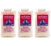Profusion - Sale rosa himalayano fine, confezione da 3 pezzi, 500 g, confezione da 3