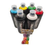 PROGAL COLORS MTN Hardcore 2 400 ml Artist Set di 6 Pittura Spray per Graffiti Murale Street Art 6 x 400 ml + 6 ugelli di ricambio