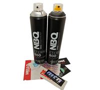 PROGAL COLORS NBQ ETERNAL - Set ESSENTIAL - (1 x nero 600 mL + 1 x argento 600 mL + PEGATINE) Spray opaco ad alta pressione essiccato ULtarapido GRAFFITI Perfetto creazioni decorative