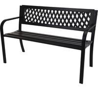 ProGarden Panca da Giardino in Acciaio 119x50x75 cm Nera