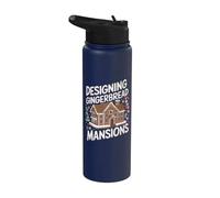 Progettare Gingerbread Mansion - Architetto Natale Stainless Steel Insulated Water Bottle