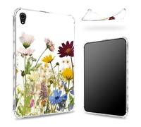 Progettata per iPad Air 5a generazione 2022/iPad Air 4a generazione 2020 da 11,9 pollici, retro trasparente con forali selvaggi, protezione angolare sottile in morbido TPU antiurto