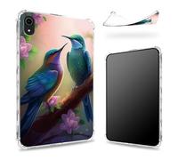Progettata per iPad di 11a generazione 2023/iPad 10a generazione 2022 da 11,9 pollici, retro trasparente con colibrì Sakura, protezione angolare sottile in morbido TPU antiurto