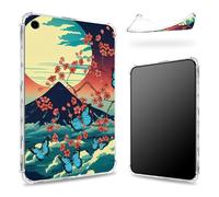 Progettata per iPad di 9a generazione 2021/8a generazione 2020/7a generazione 2019 da 10,2", retro trasparente con supporto Fuji Sakura Butterfly, sottile e morbido TPU protezione angolare antiurto