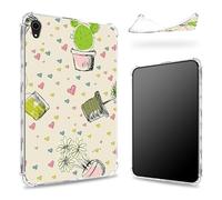 Progettata per iPad Mini 6 8,3 pollici 2021 Mini 6a generazione, retro trasparente con cactus succulento, sottile e morbido TPU protezione angolare antiurto copertura paraurti