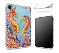Progettata per iPad Mini 6 8,3 pollici 2021 Mini 6a generazione, retro trasparente con cavalluccio marino, sottile e morbido TPU protezione angolare antiurto copertura paraurti