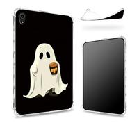Progettata per iPad Mini 6 8,3 pollici 2021 Mini 6a generazione, retro trasparente con fantasmi caffè, sottile e morbido TPU protezione angolare antiurto copertura paraurti