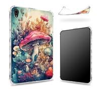 Progettata per iPad Mini 6 8,3 pollici 2021 Mini 6a generazione, retro trasparente con funghi autunnali, sottile e morbido TPU protezione angolare antiurto copertura paraurti