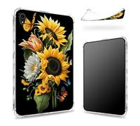 Progettata per iPad Mini 6 8,3 pollici 2021 Mini 6a generazione, retro trasparente con girasoli farfalla, sottile e morbido TPU protezione angolare antiurto copertura paraurti