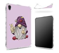 Progettata per iPad Mini 6 8,3 pollici 2021 Mini 6a generazione, retro trasparente con graziosa piccola nana viola, sottile e morbida protezione angolare in TPU antiurto