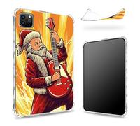 Progettata per iPad Pro 12,9" 6a generazione 2022/5a generazione 2021/4a generazione 2020, retro trasparente con chitarrista Babbo Natale, sottile e morbido TPU protezione angolare antiurto
