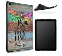 Progettata per Samsung Galaxy Tab A8 10,5" modello 2022 (SM-X200/X205/X207), retro in gomma TPU opaca con libellula glitterata, custodia protettiva sottile in morbido silicone antiurto