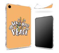 Progettata per Samsung Galaxy Tab A9 Tablet 8,7" 2023 (SM-X110/X115/X117), retro trasparente con segno di pace colorato mano, sottile e morbido TPU protezione angolare antiurto