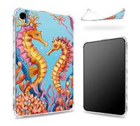 Progettata per Samsung Galaxy Tab Galaxy Tab A9+/A9 Plus 11" 2023, retro trasparente con cavalluccio marino, protezione angolare sottile in morbido TPU antiurto