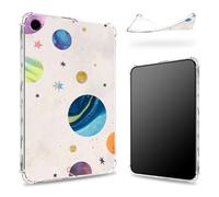 Progettata per Samsung Galaxy Tab Galaxy Tab A9+/A9 Plus 11" 2023, retro trasparente con galassia colorata, sottile e morbida protezione angolare in TPU antiurto
