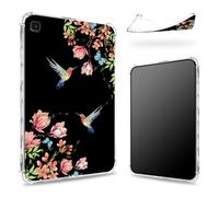 Progettata per Samsung Galaxy Tab S6 Lite 10,4" 2022/2020, retro trasparente con colibrì floreale Sakura, sottile e morbida protezione angolare in TPU antiurto