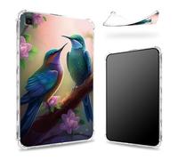 Progettata per Samsung Galaxy Tab S6 Lite 10,4" 2022/2020, retro trasparente con colibrì Sakura, sottile e morbida protezione angolare in TPU antiurto