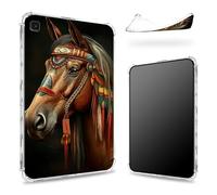 Progettata per Samsung Galaxy Tab S6 Lite 10,4" 2022/2020, retro trasparente con copricapo piumato, sottile e morbido TPU protezione angolare antiurto