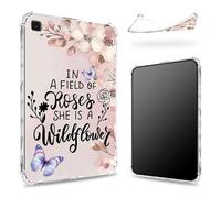 Progettata per Samsung Galaxy Tab S6 Lite 10,4" 2022/2020, retro trasparente con farfalla Sakura, sottile e morbida protezione angolare in TPU antiurto