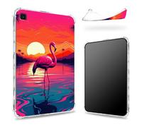 Progettata per Samsung Galaxy Tab S6 Lite 10,4" 2022/2020, retro trasparente con fenicottero rosa tramonto cielo, sottile e morbido TPU protezione angolare antiurto copertura antiurto