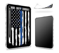 Progettata per Samsung Galaxy Tab S9 FE 5G 11,9" 2023 Custodia con portapenne, retro trasparente con bandiera americana Honor Duty, cover paraurti sottile in morbido TPU antiurto