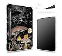 Progettata per Samsung Galaxy Tab S9 FE 5G 11,9" 2023 Custodia con portapenne, retro trasparente con fungo luna scoiattolo, cover paraurti sottile in morbido TPU antiurto