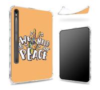 Progettata per Samsung Galaxy Tab S9 FE 5G 11,9" 2023 Custodia con portapenne, retro trasparente con segno di pace colorato della mano, cover paraurti sottile in morbido TPU antiurto