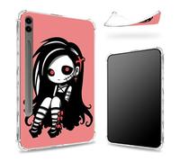 Progettato per Samsung Galaxy Tab S9 FE Plus 5G 12.4" 2023 Custodia con S Pen, retro trasparente con carina ragazza zombie, sottile morbido TPU antiurto Bumper Cover