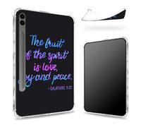 Progettato per Samsung Galaxy Tab S9 FE Plus 5G 12.4" 2023 Custodia con S Pen, retro trasparente con versi biblici, sottile e morbido TPU antiurto Bumper Cover