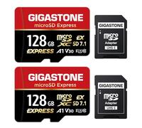 【Progettato per Switch 2】GIGASTONE microSDXC Express 128 GB(Set da 2), SD 7.1, R/W fino a 880/500 MB/s, A1 V30 U3, compatibile con Nintendo Switch 2 e fotocamere professionali, con 2 adattatori SD.