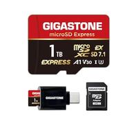 【Progettato per Switch 2】GIGASTONE microSDXC Express 1TB, SD 7.1, R/W fino a 880/650 MB/s, A1 V30 U3, compatibile con Nintendo Switch 2 e fotocamere professionali, con adattatore SD e lettore USB-C
