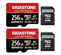 【Progettato per Switch 2】GIGASTONE microSDXC Express 256 GB(Set da 2), SD 7.1, R/W fino a 880/650 MB/s, A1 V30 U3, compatibile con Nintendo Switch 2 e fotocamere professionali, con 2 adattatori SD.