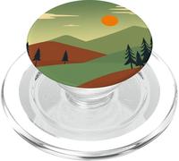 Progettazione astratta del paesaggio del tramonto della foresta di montagna PopSockets PopGrip per MagSafe