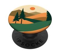 Progettazione astratta del paesaggio del tramonto delle montagne della foresta PopSockets PopGrip Adesivo